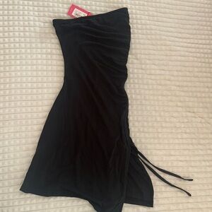 Black adjustable mini dress